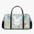 Cute white rabbit sitting on the swing 3d travel bag