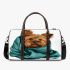 Cute yorkshire terrier wrapped in teal blanket 3d travel bag