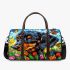 Dachshund in the garden with colorful tulips and butterflies 3d travel bag