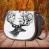 Deer head with birds saddle bag