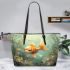 Delightful Portraits of Cute Fish in Their Natural Habitat Leather Tote Bag