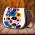 Flowers in the style of marano Saddle Bag, Totes, Crossbody, Purse: Bag Gift Idea for Girlfriend, Sitter, Birthday, Women ,Daughter, Mama, Ladies