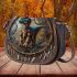 dinosaurus with dream catcher Saddle Bag