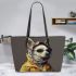 Dogs Pushing the Boundaries of Cool Leather Tote Bag