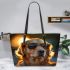 Dogs Taking Coolness to the Next Level 6 Leather Tote Bag