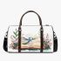 Dragonfly sitting on an open book surrounded by flowers 3d travel bag