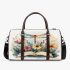 Dragonfly sitting on an open book surrounded by flowers 3d travel bag