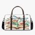 Dragonfly sitting on an open book surrounded by flowers 3d travel bag