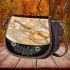 Dragonfly wings with violins and music notes in autumn Saddle Bag