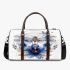 Dragonfly with blue flowers 3d travel bag