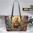 Dragonling jubilation leather tote bag