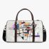 Drawing of an abstract composition with geometric shapes 3d travel bag
