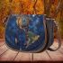 earth map with dream catcher Saddle Bag