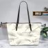 Elegant Flourish Graceful Floral Accents Leather Tote Bag