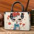 Elegant white cat with red roses Chic Stylish Small Handbag & Women Totes: Perfect Gift for Girlfriend | Crossbody, Purse, Handbag