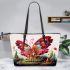 Enchanted butterfly castle leather tote bag