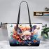 Enchanted butterfly companion leather tote bag