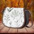 Ethereal Blooms Minimalist Floral Symmetry Saddle Bag