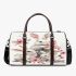 Family of three white rabbits with pink flowers 3d travel bag