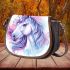Fantasy unicorn with purple and blue mane saddle bag