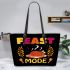 Feast Mode Thanksgiving Leather Tote Bag