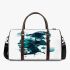 Featuring an array of shapes and forms in shades of blue and grey 3d travel bag