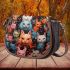 Feline mosaic a whimsical gathering Saddle Bags for Women: Perfect Gift for Girlfriend, Wife, Daughter