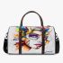 Female face with green eyes and purple lips 3d travel bag