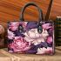 Floral Elegance on Wooden Table Small Handbag