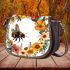 Floral wreath with bumblebee by tracie grimwood 3d saddle bag