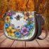 Flowers and bumblebee 3d saddle bag