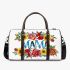 Flowers surrounding the word mama travel bag