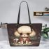 Forest companions leather tote bag