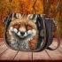 fox smile with dream catcher Saddle Bag