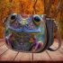 Frog with big eyes symmetrical face saddle bag