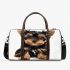Frontal picture of a cute yorkshire terrier puppy 3d travel bag