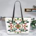 Gentle Flourish Captivating Floral Simplicity Leather Tote Bag