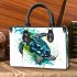 Geometric sea turtle blue and green small handbag