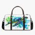 Geometric sea turtle blue and green 3d travel bag