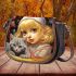 Girl and cat bonding time Saddle Bags for Women: Perfect Gift for Girlfriend, Wife, Daughter