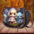 Girl and three dragons in forest Saddle Bags for Women: Perfect Gift for Girlfriend, Wife, Daughter