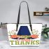 Give thanks Leather Tote Bag