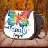 God family love a colorful butterfly saddle bag