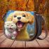 Golden retriever and cat on the train tracks Saddle Bags for Women: Perfect Gift for Girlfriend, Wife, Daughter