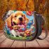 Golden retriever's playful day in the field Saddle Bags for Women: Perfect Gift for Girlfriend, Wife, Daughter