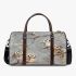 Grey background with cute owls on tree branches 3d travel bag