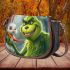 grinchy smile and dancing rabbit Saddle Bag Saddle Bag