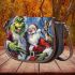 grinchy smile and dancing santaclaus and Reindeer show Saddle Bag Saddle Bag