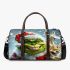 Grinchy smile and dancing santaclaus and reindeer show 3d travel bag