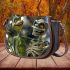 grinchy smile and dancing skeleton king Saddle Bag Saddle Bag